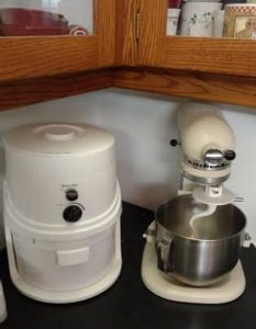 Wholewheat grinder and mixer with dough hook.